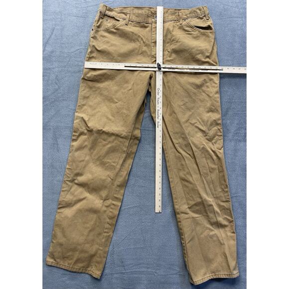 Dickies Carpenter Pants Men's 40x32 Brown Canvas Work Wear Distressed - Picture 2 of 7